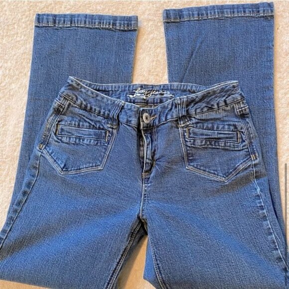 Vintage Foxy Jeans Med Wash Flare Y2K Mid Rise 8 - Picture 5 of 10